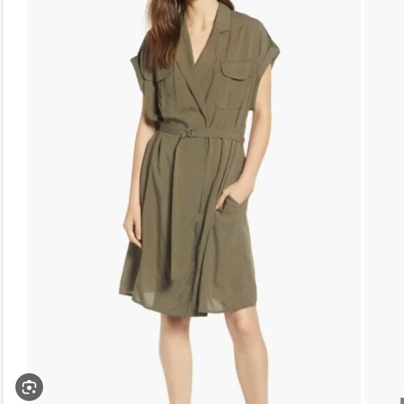 AG Adriano Goldschmied Women's Size Medium Green Barbara Dress - Picture 1 of 6